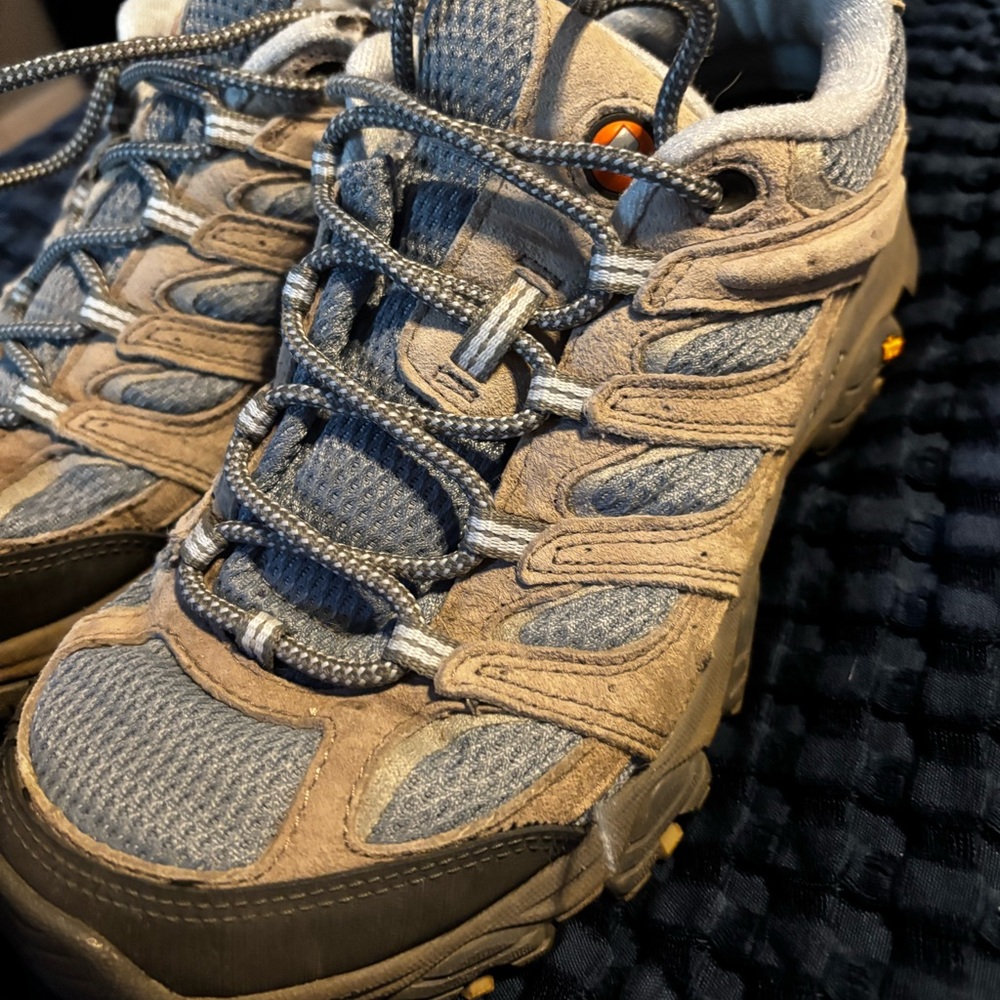 Stylish Gray and Blue Merrell Trail Shoes